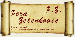 Pera Zelenković vizit kartica